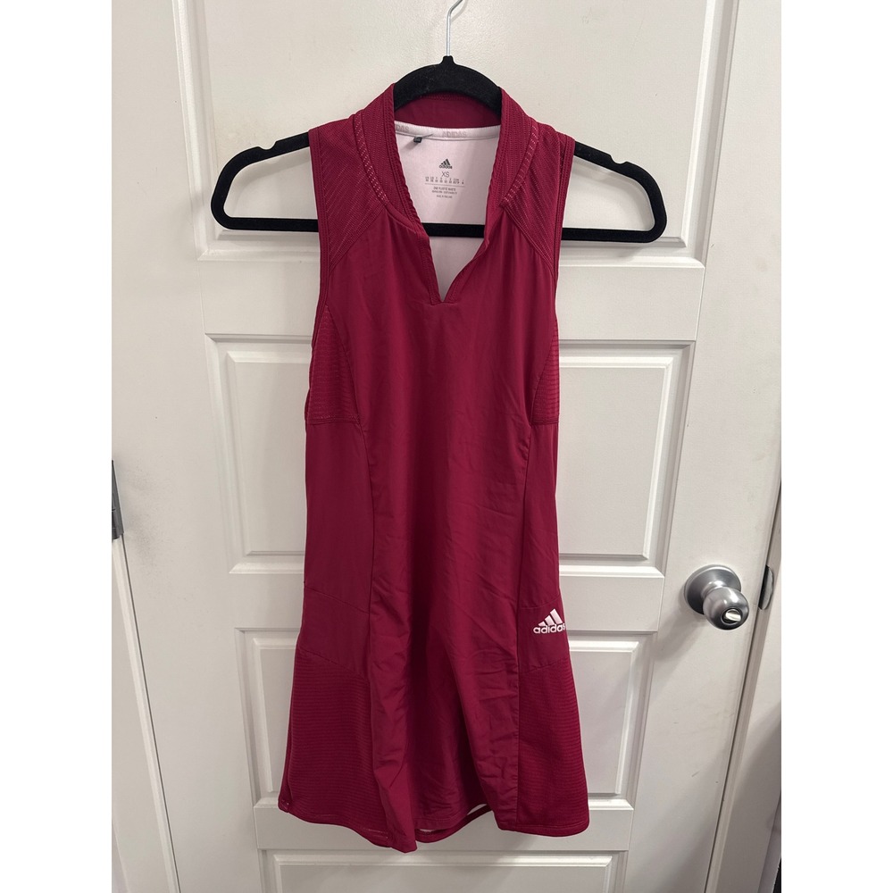 3/$30 Adidas HEAT.RDY Tennis Dress Womens XS Berry Red Sleeveless Athletic